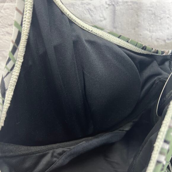 Coco Reef Endless Summer Palm Green Tankini Top Y-Back Mesh Overlay Size 34D New - Picture 5 of 6